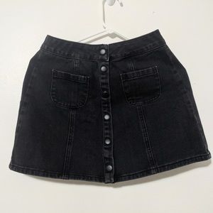 RARE black brandy button down mini skirt
